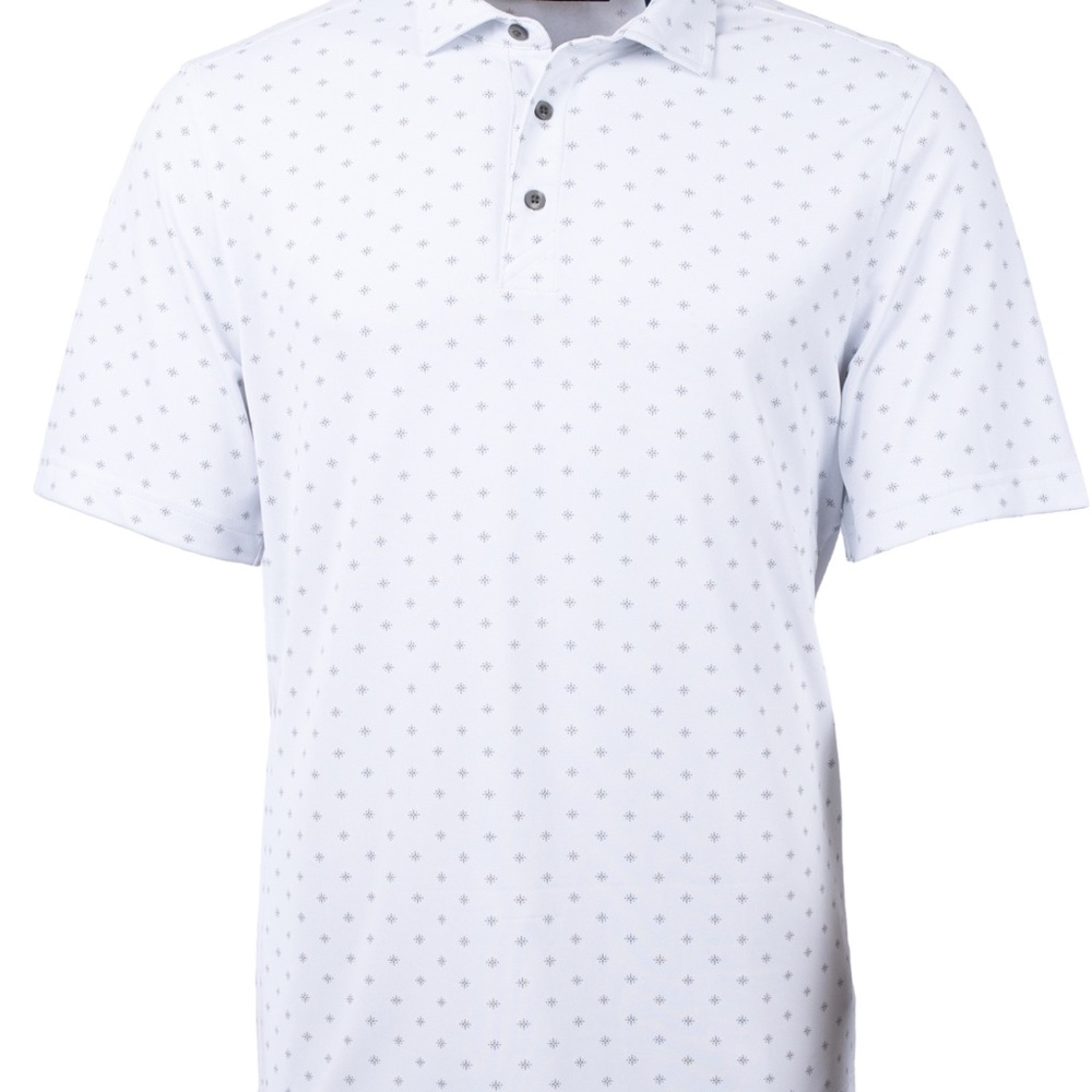 Cutter & Buck Virtue Eco Pique Tile Print Recycled Mens Polo - Picture 2 of 7